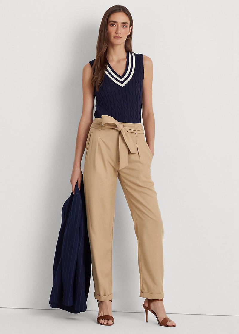 Pantalones Lauren Mujer Belted Twill Cropped Chile Kaki QNSHJ-0459